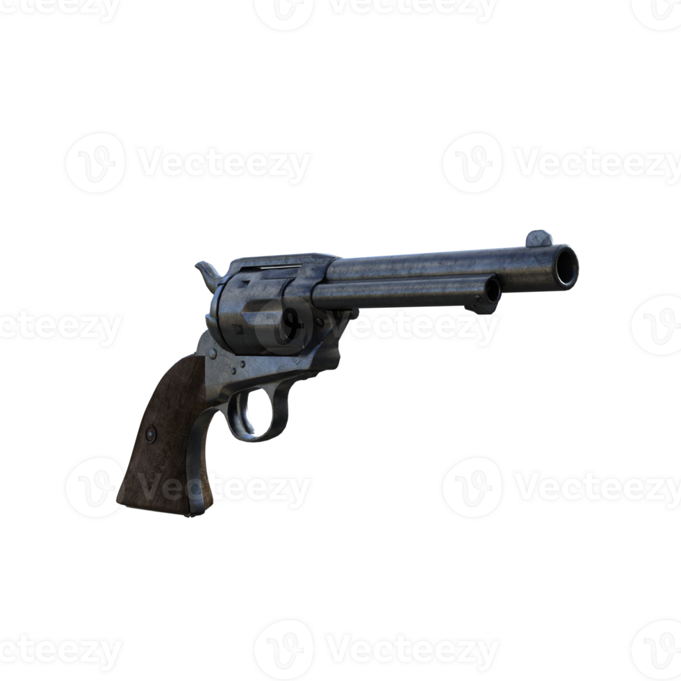 a revolver gun on a transparent background png