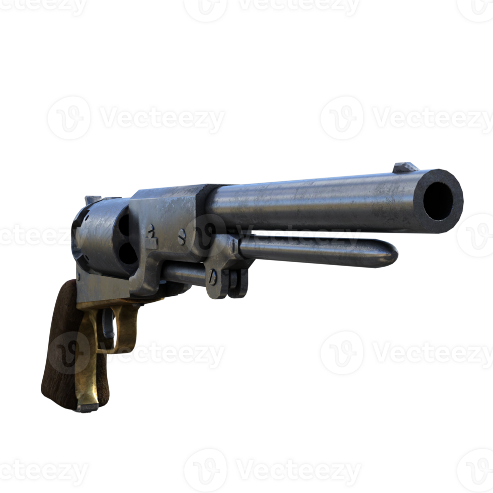 a revolver gun on a transparent background png