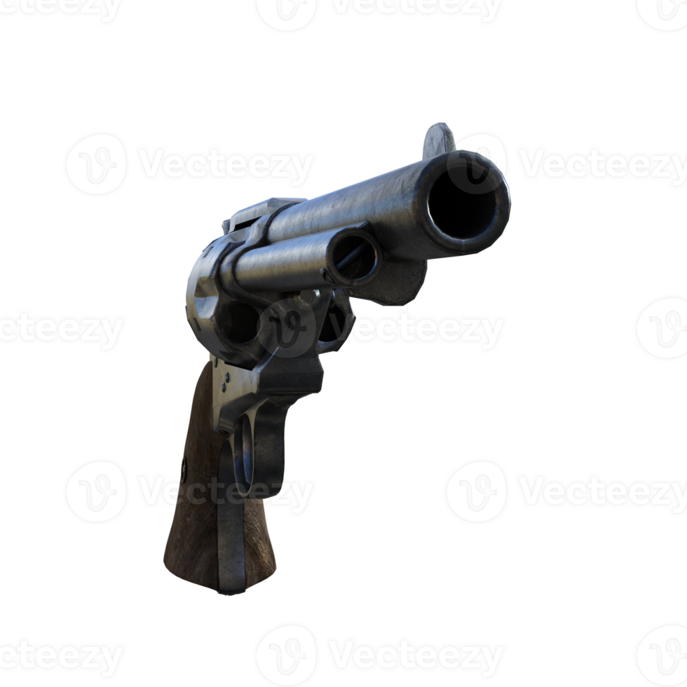 a revolver gun on a transparent background png