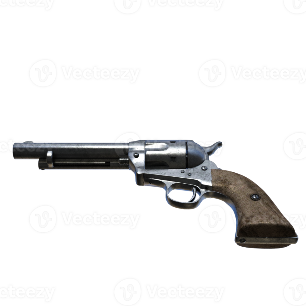 a revolver gun on a transparent background png