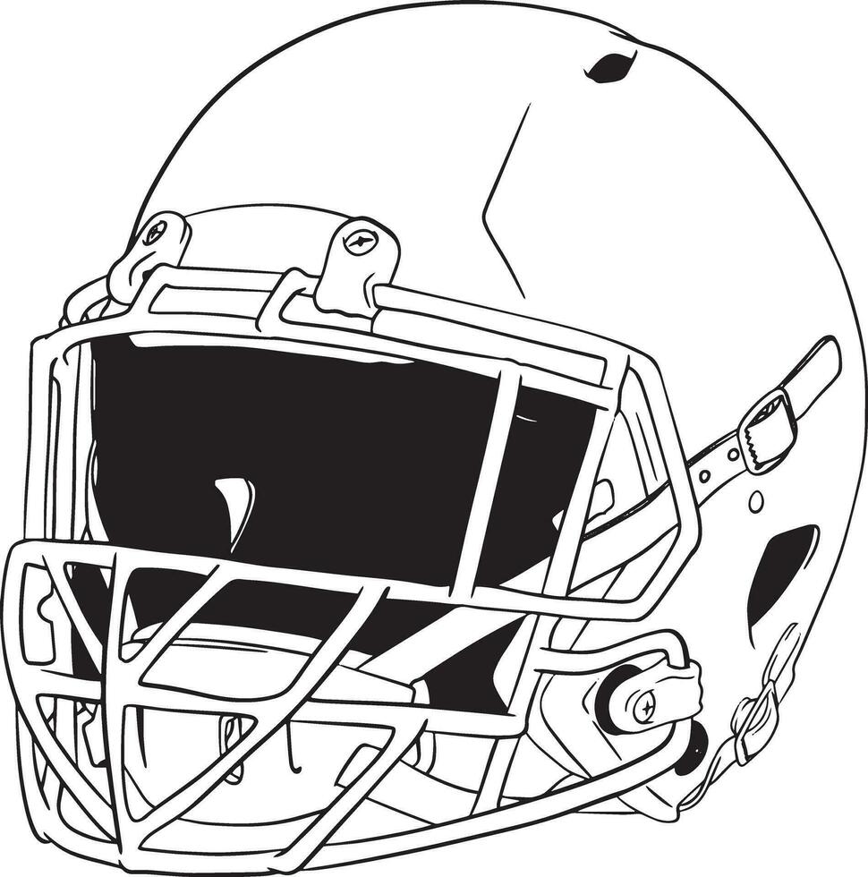 fútbol americano casco en negro vector