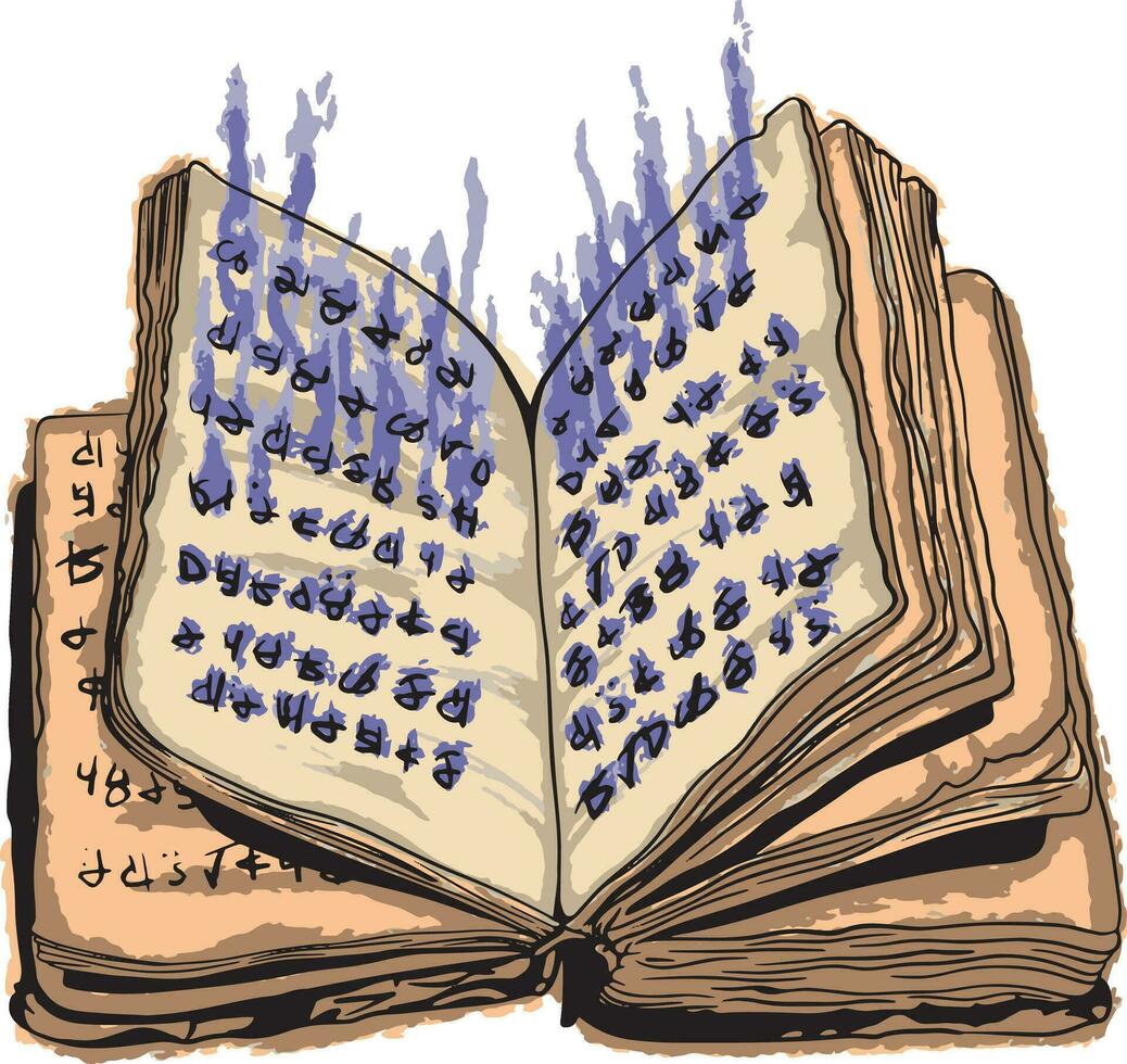 Hand Drawn Spell Book vector