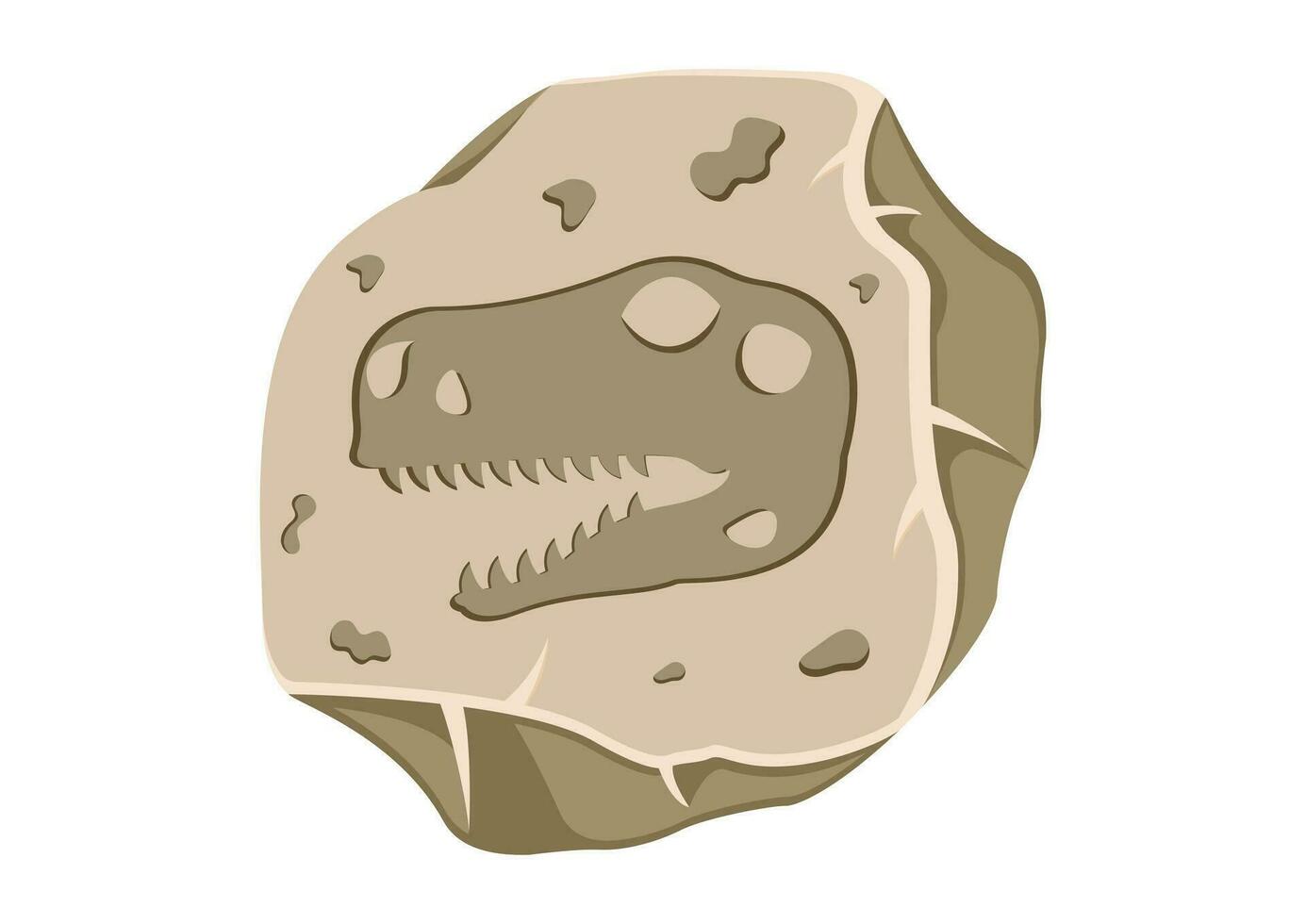 antiguo dinosaurio cabeza fósil clipart. extinto paleontología vector ilustración