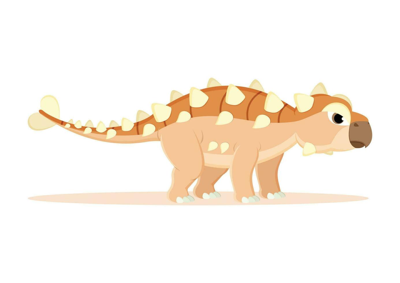 Ankylosaurus dinosaurio dibujos animados personaje vector ilustración