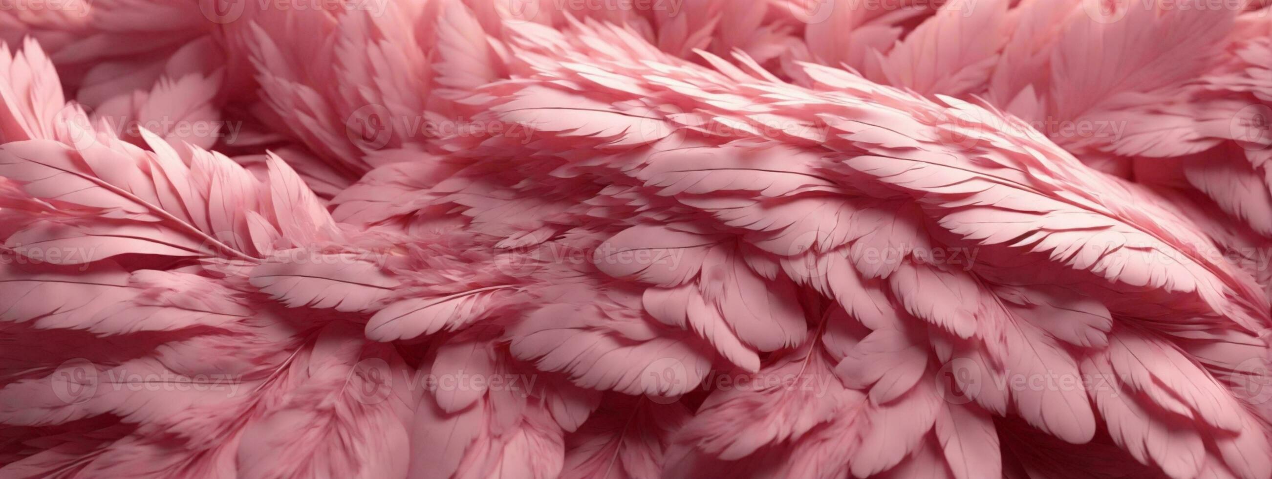 Soft pink feathers texture background. Swan Feather. AI generated photo