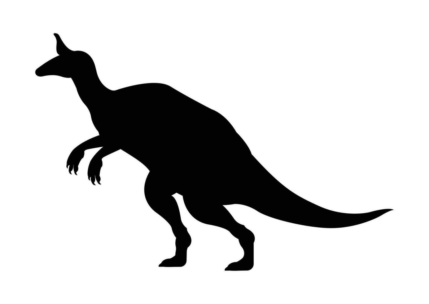 tsintaosaurus dinosaurio silueta vector aislado en blanco antecedentes