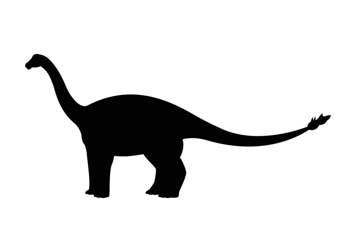 Shunosaurus Dinosaur Silhouette Vector Isolated on White Background