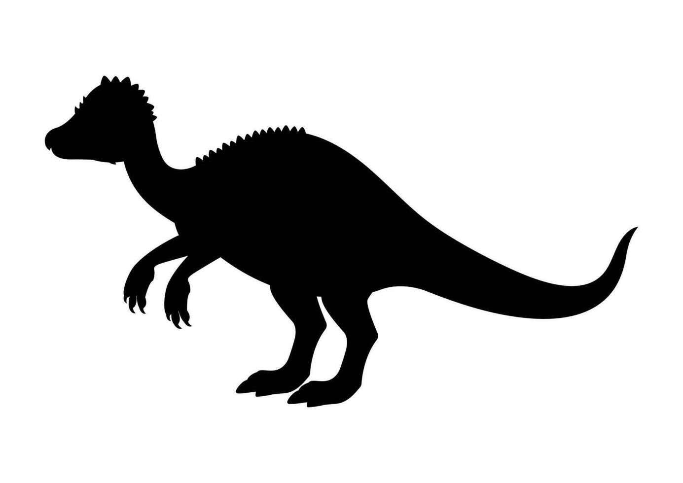 Pachycephalosaurus Dinosaur Silhouette Vector Isolated on White Background