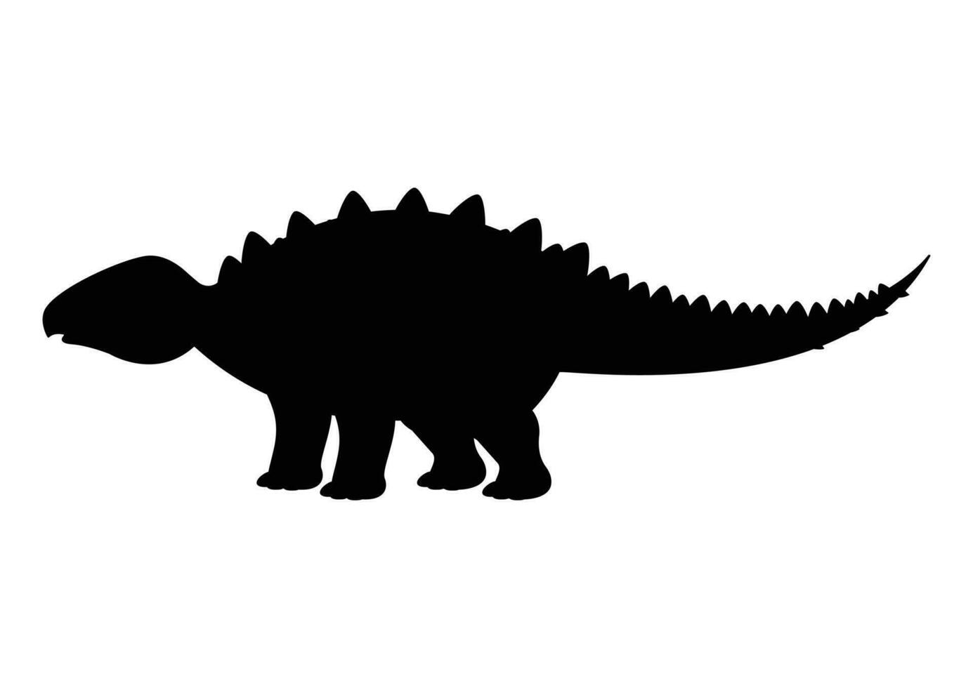 panoplosaurio dinosaurio silueta vector aislado en blanco antecedentes