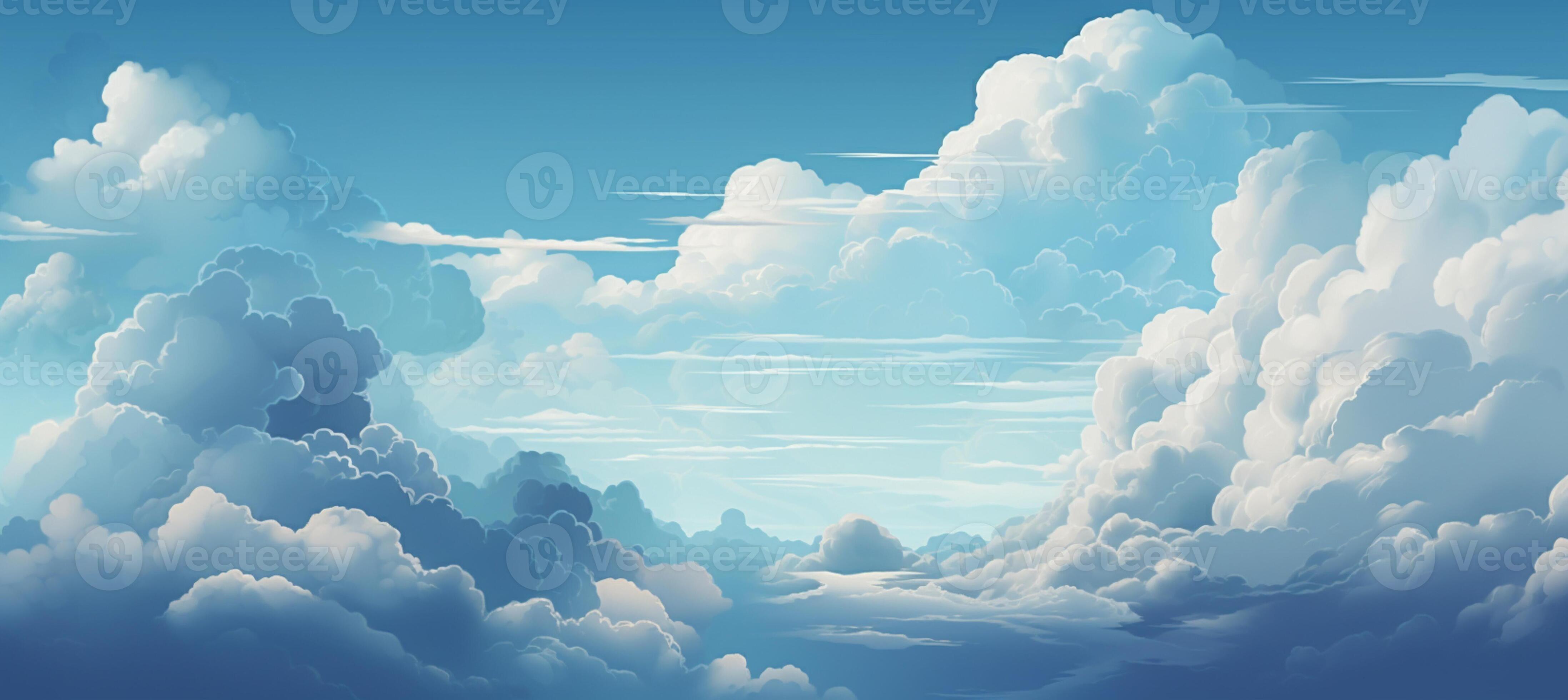 A serene and lovely blue sky background, adorned with soft white clouds  gently floating. Peaceful Blue Sky with Clouds. generative AI, 29111193  Stock Photo at Vecteezy
