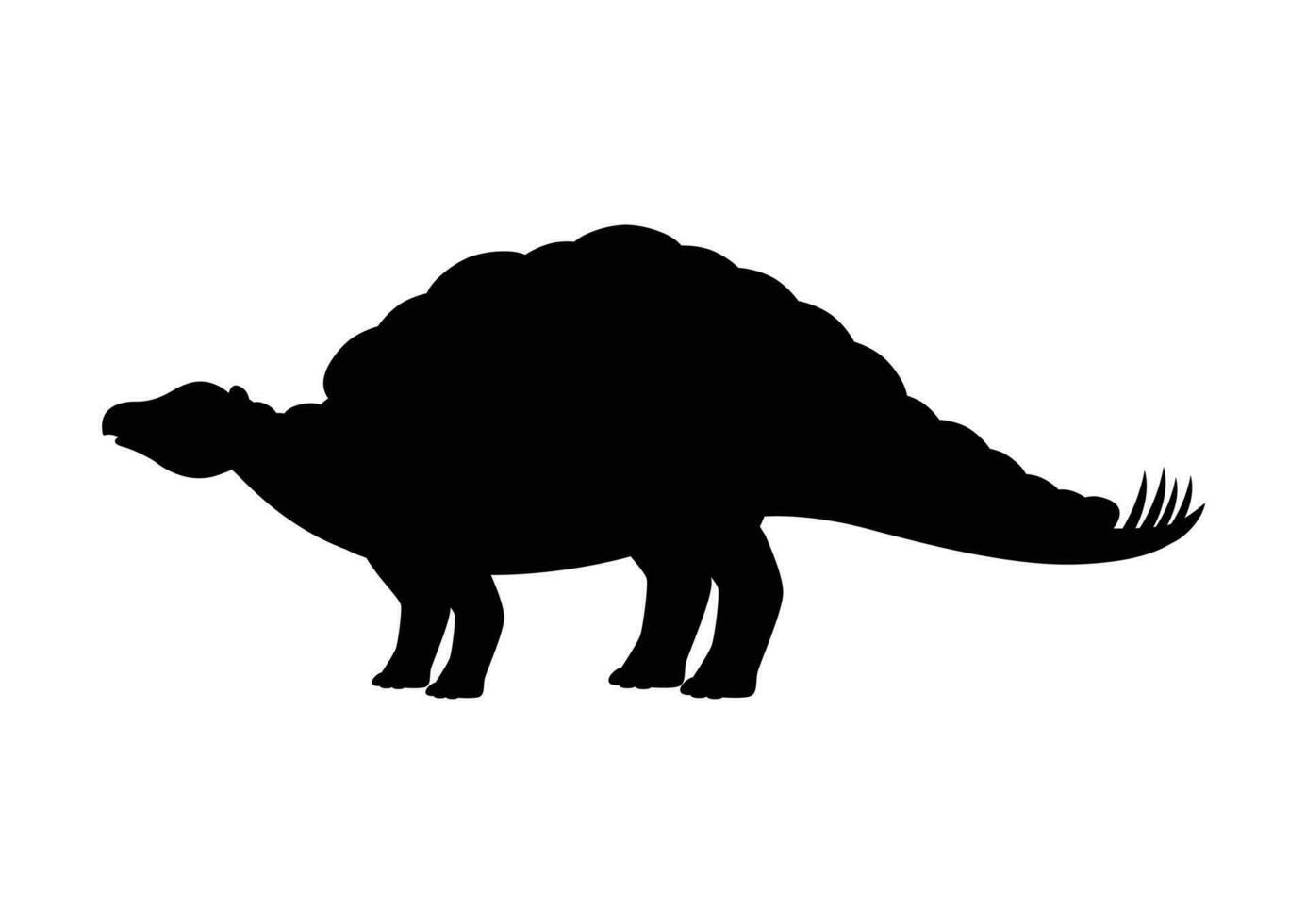 Wuerhosaurus Dinosaur Silhouette Vector Isolated on White Background