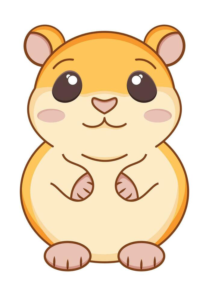 Smiling hamster clipart vector flat design on white background