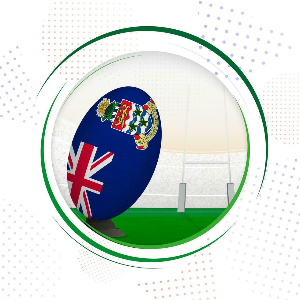Flag of Cayman Islands on rugby ball. Round rugby icon with flag of Cayman Islands. vector
