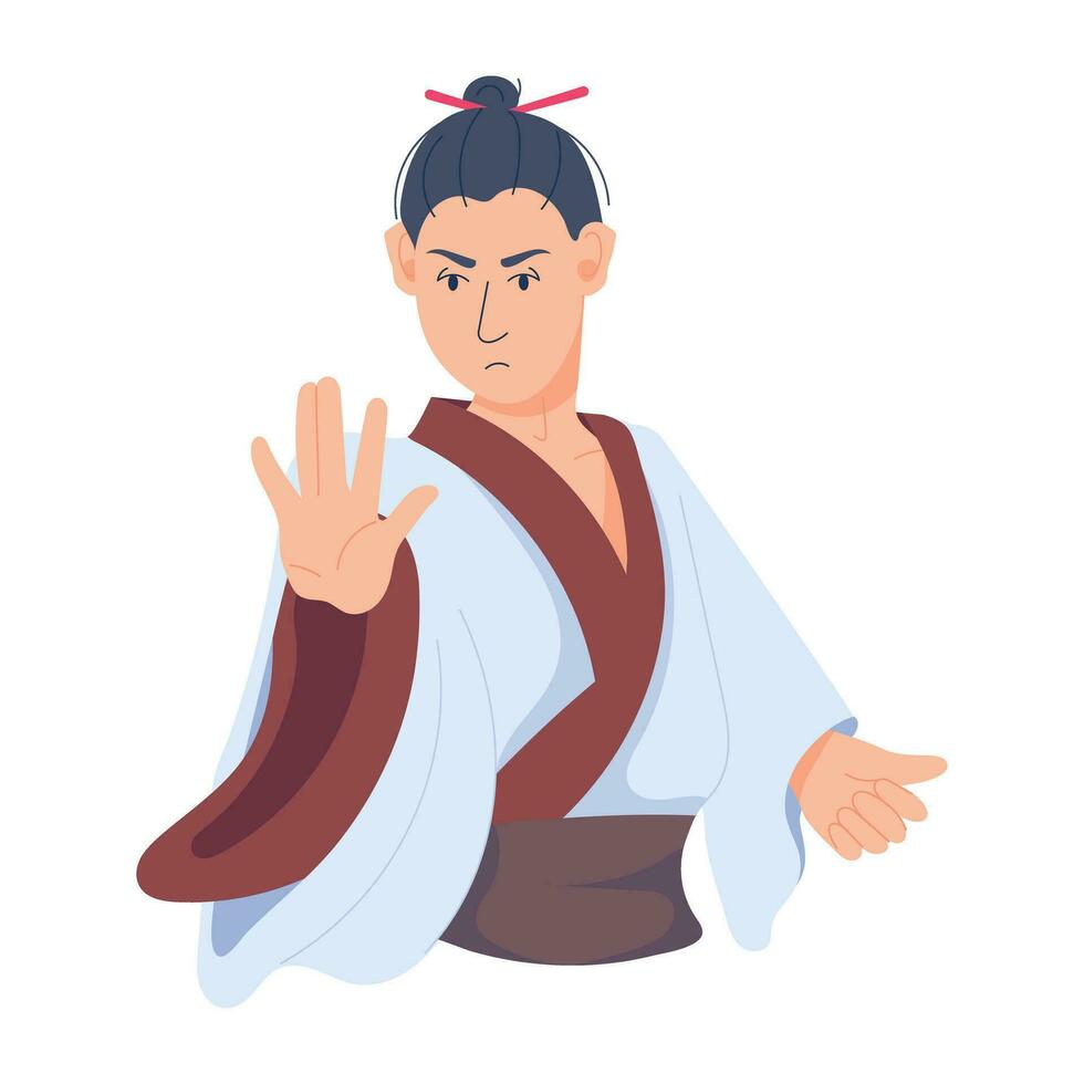 Trendy Wushu Pose vector