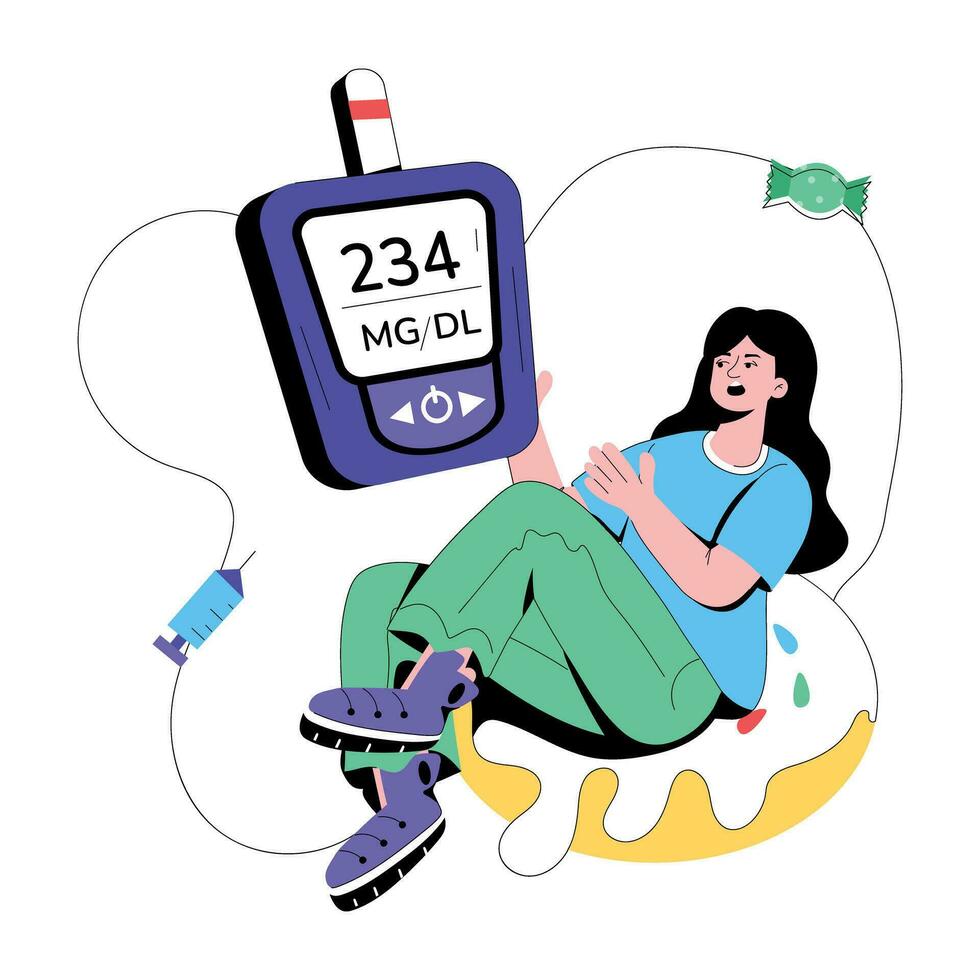 Trendy Diabetes Test vector