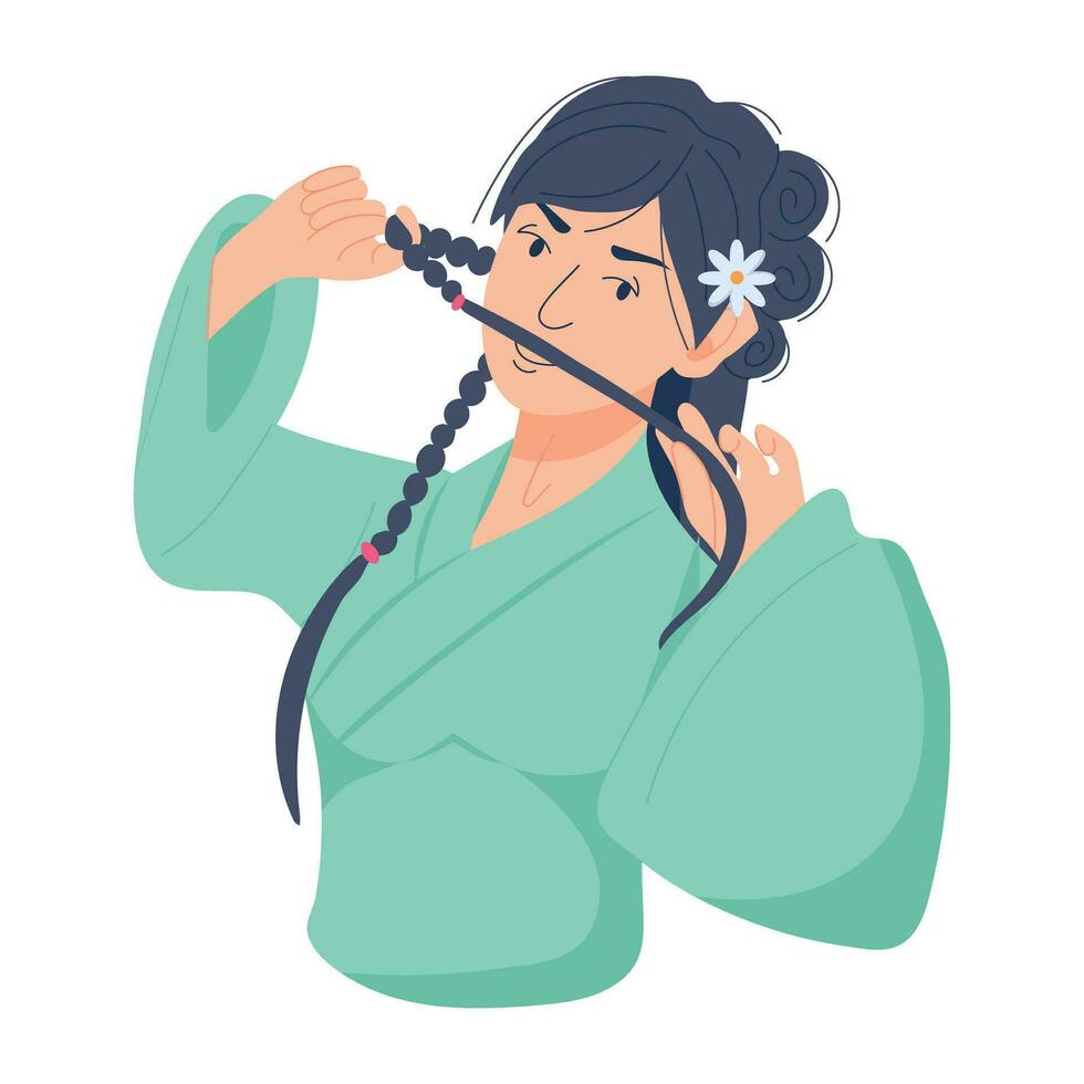 Trendy Asian Maiden vector
