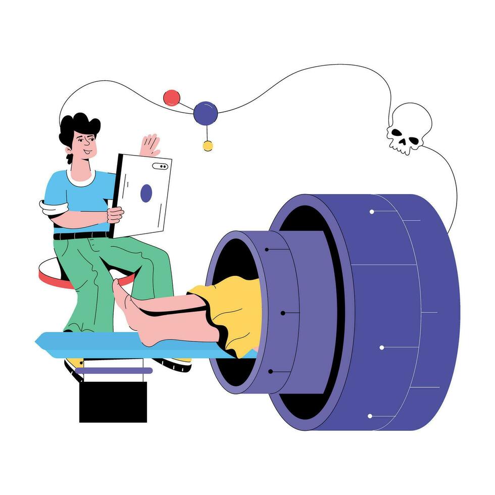 Trendy MRI Machine vector