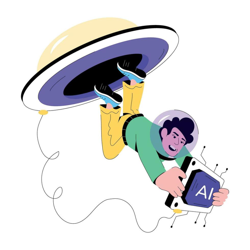 Trendy AI Concepts vector