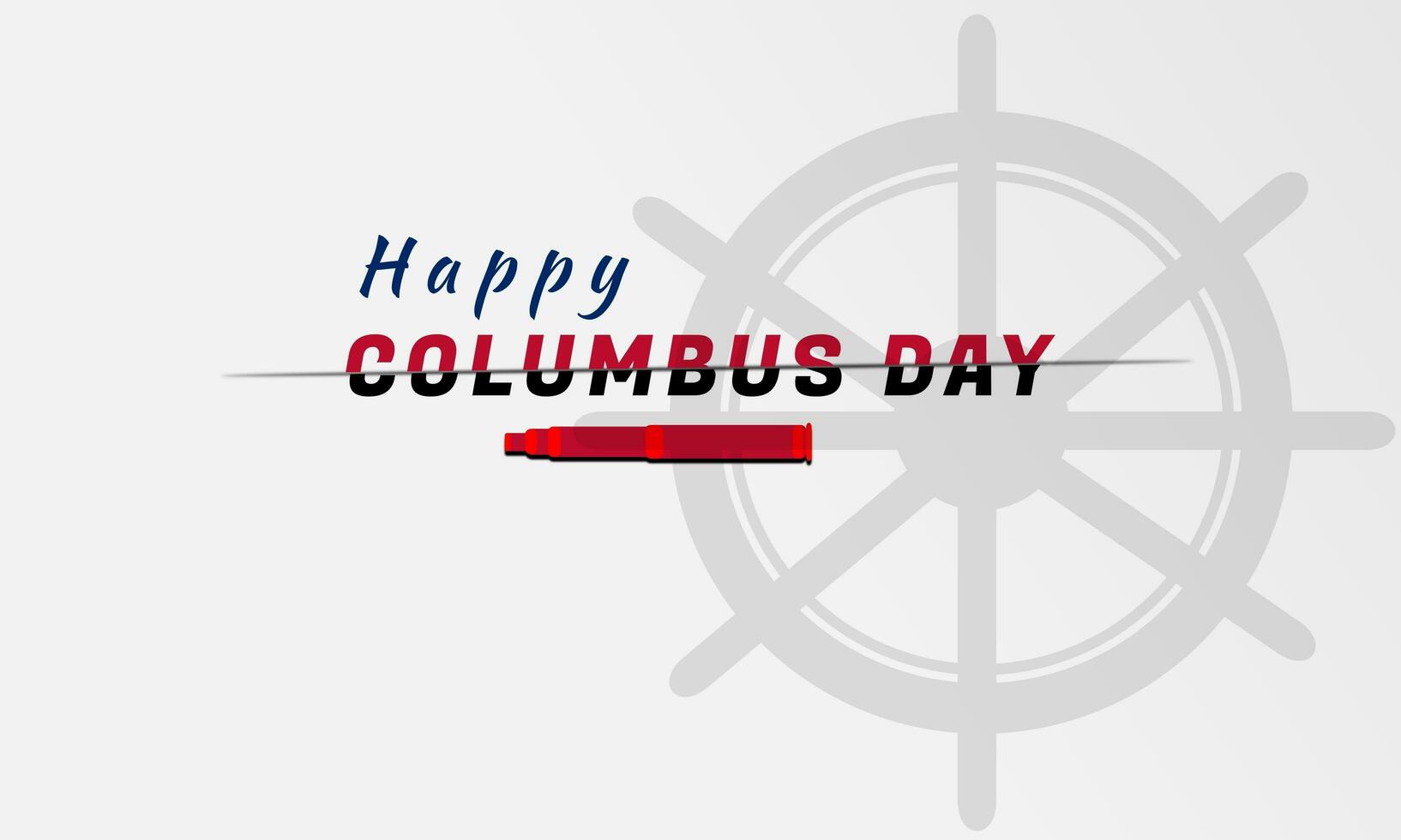 Holiday greeting card design. Happy columbus day background template with slice text effect. Vector illustration. Suitable for banner, wallpaper, sign, poster, digital photo