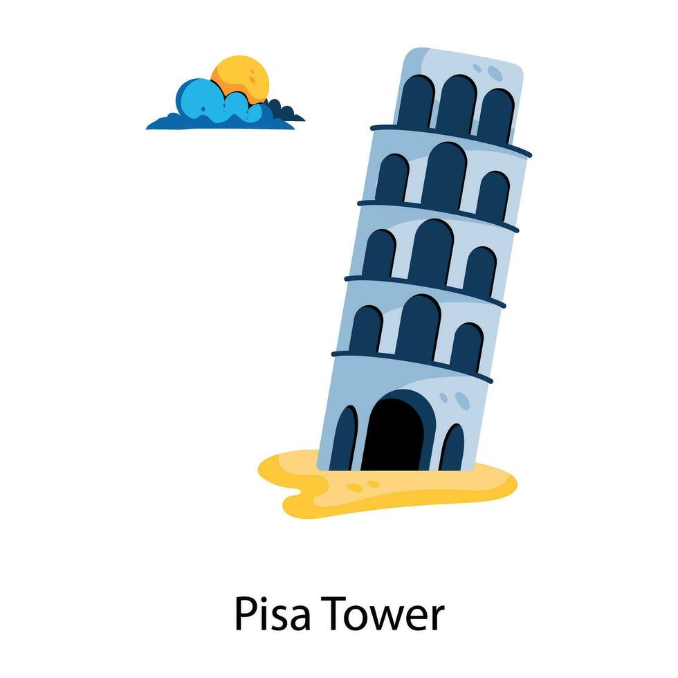 Trendy Pisa Tower vector