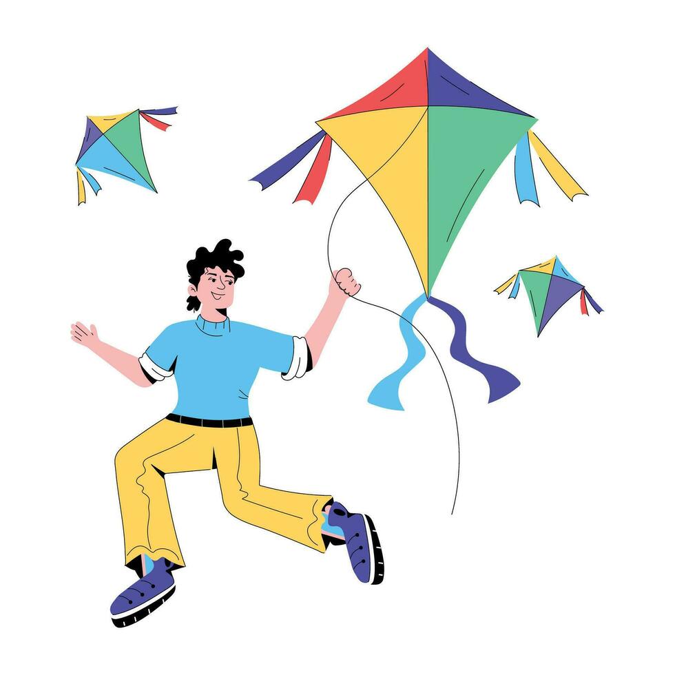 Trendy Kite Festival vector