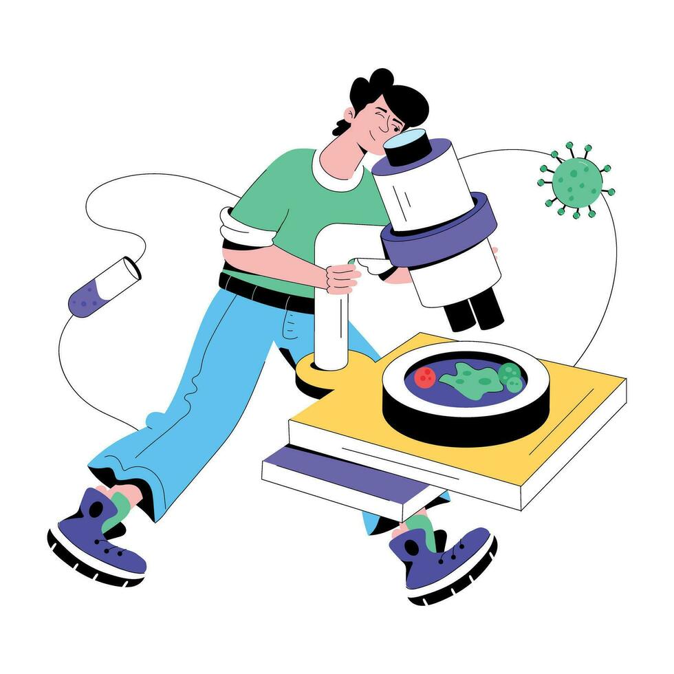 Trendy Microscopic Research vector