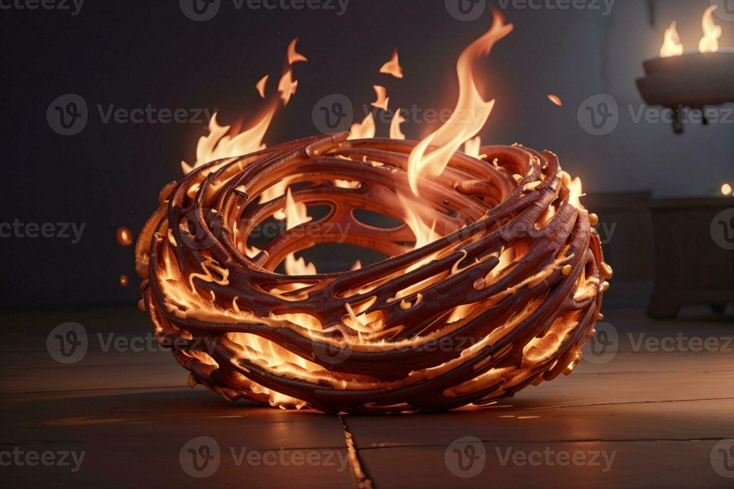 Beautiful stylish fire flames. AI generated photo