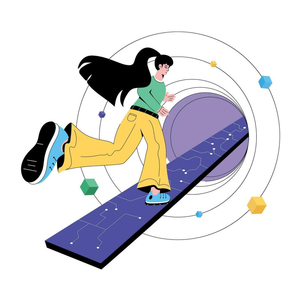 Trendy Futuristic World vector