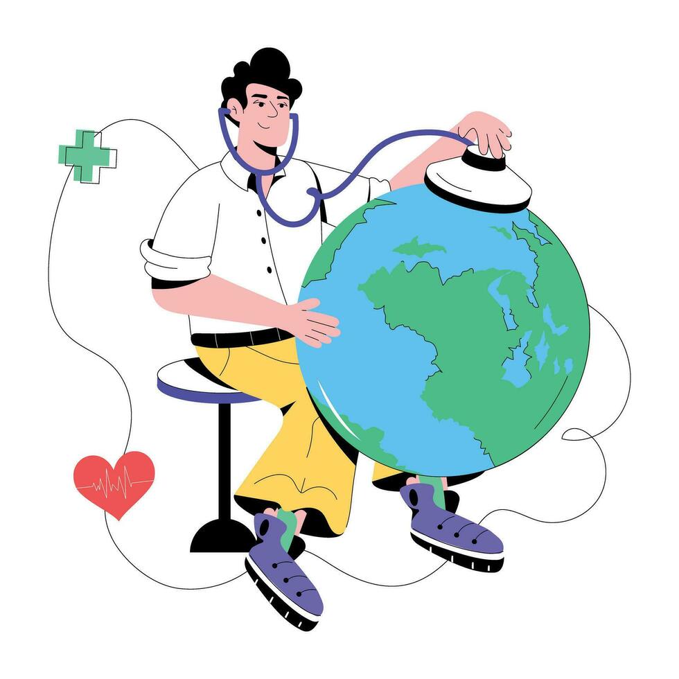 Trendy Health Day vector