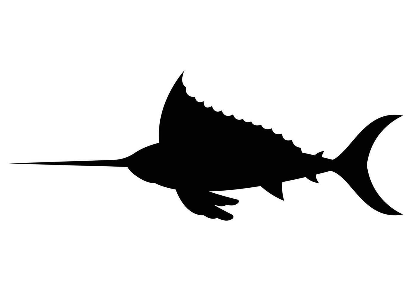 Swordfish Silhouette clipart vector flat design