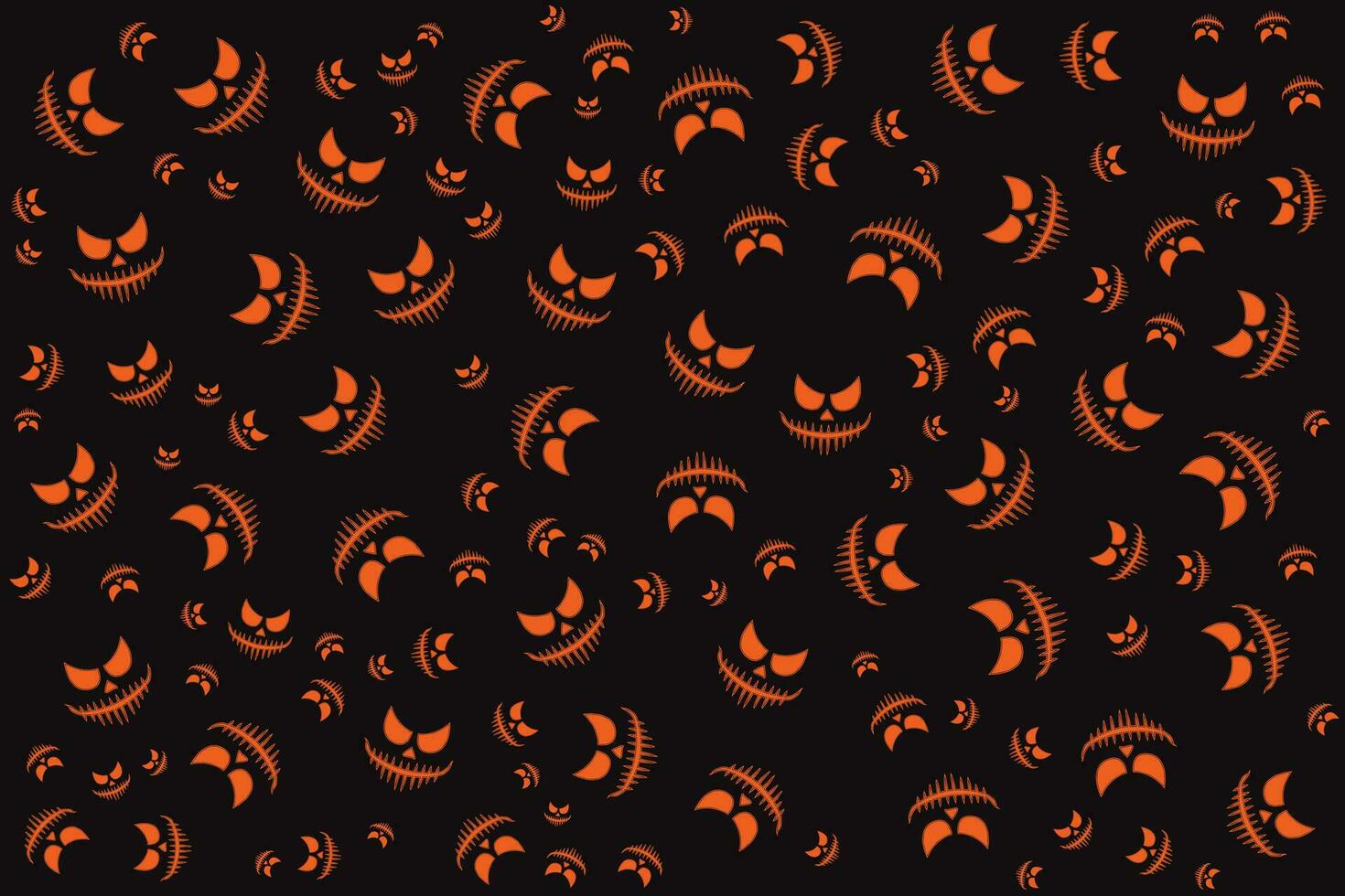 Hand drawn flat Halloween pattern design vector
