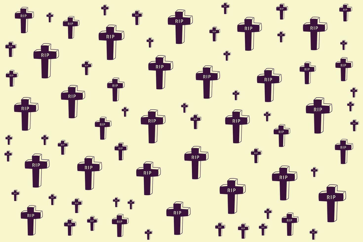 Hand drawn flat Halloween pattern design vector
