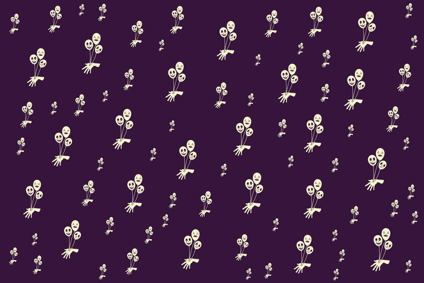Hand drawn flat Halloween pattern design vector