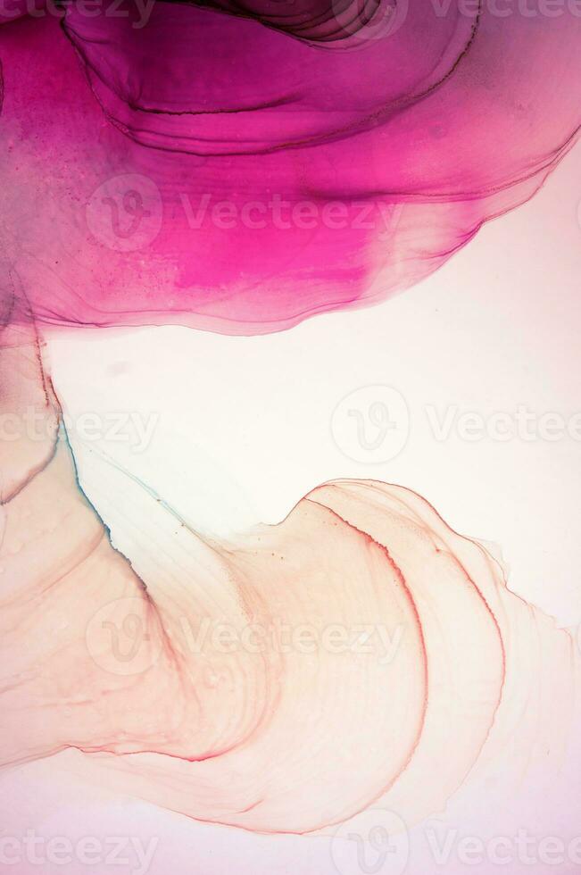 Alcohol ink sea texture. Abstract ocean art. Natural Luxury. Style incorporates the swirls of marble or the ripples of agate. Very beautiful red paint. photo