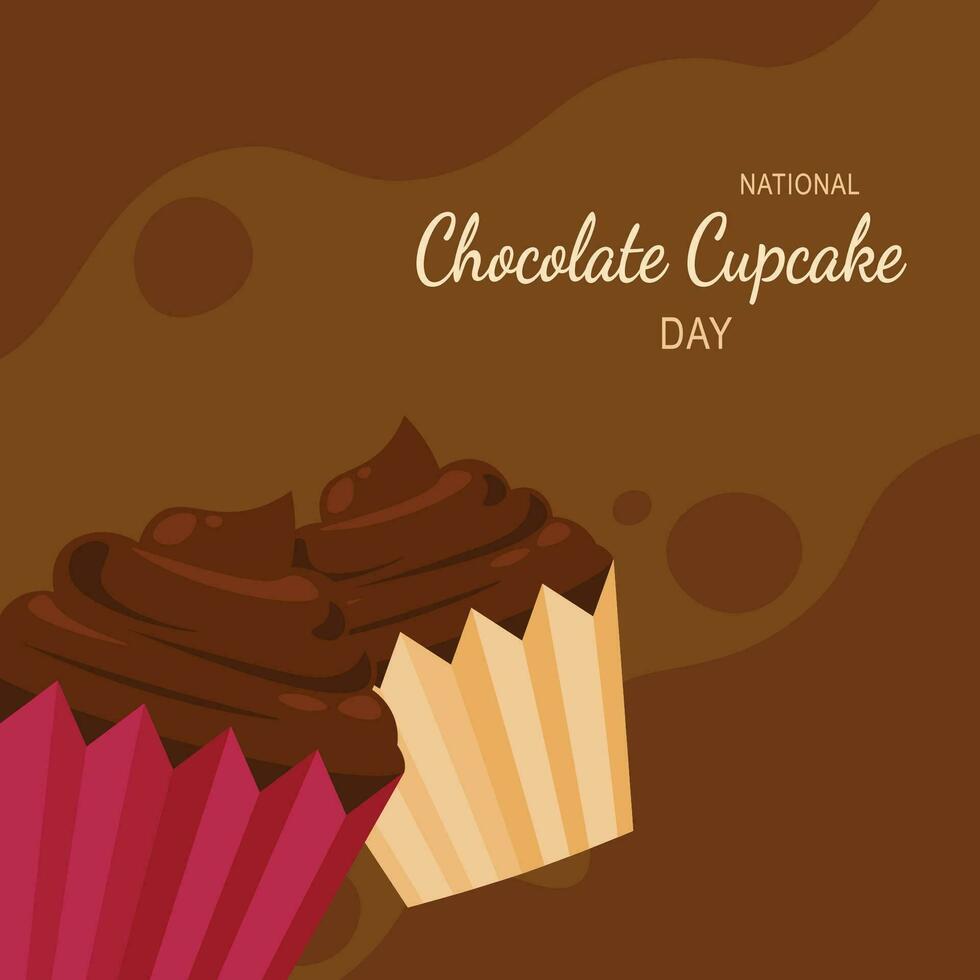 National Chocolate Cupcake Day background. vector