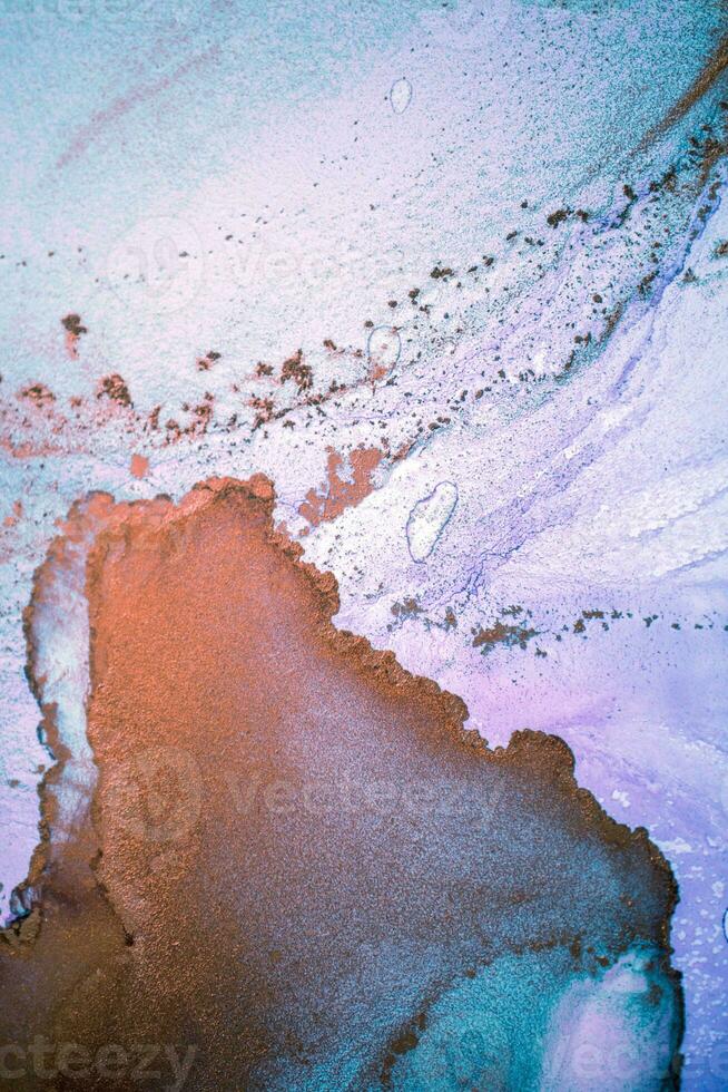 Ink, paint, abstract. Closeup of the painting. Colorful abstract painting background. Highly-textured oil paint. High quality details. Alcohol ink modern abstract painting, modern contemporary art. photo