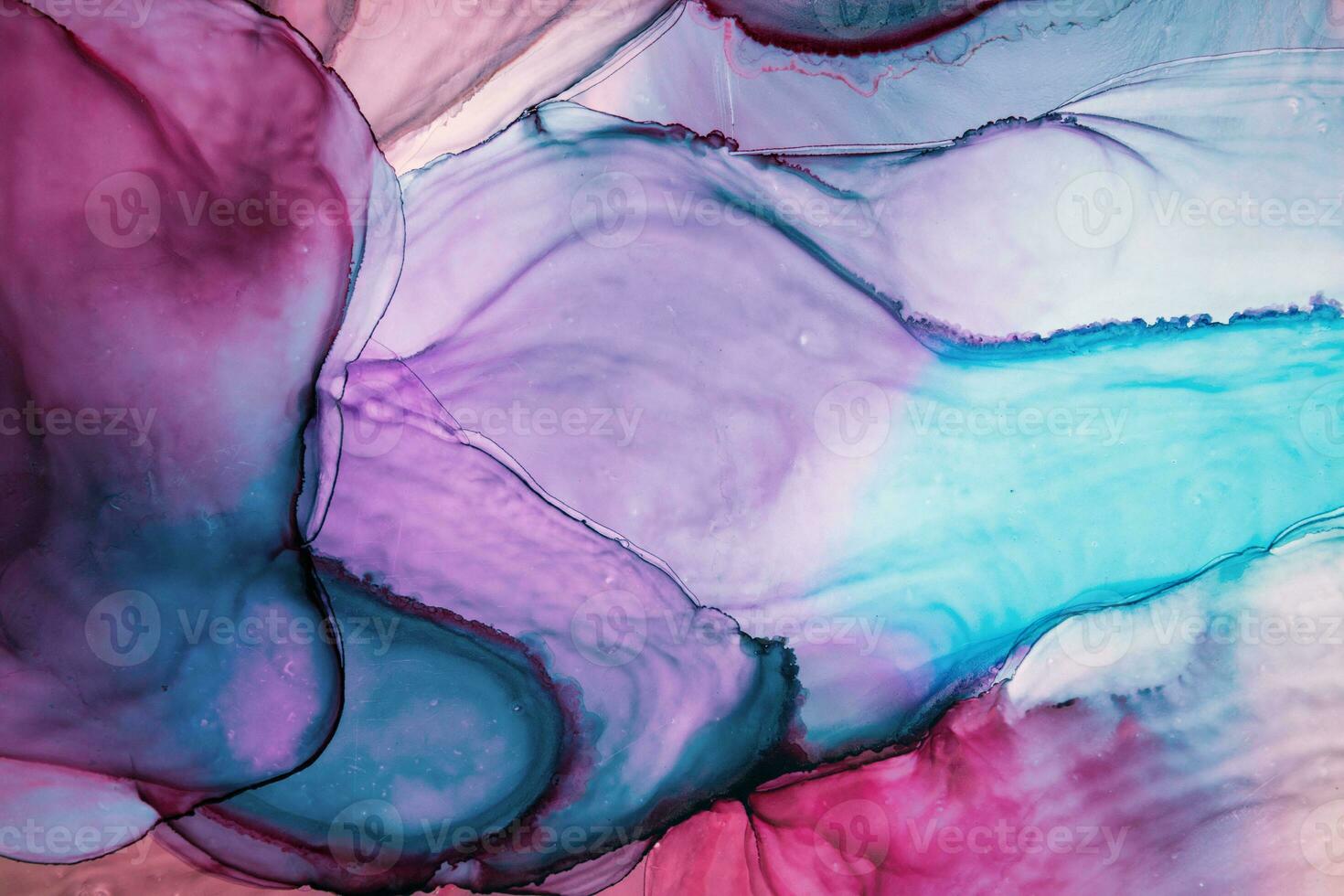 Alcohol ink. Artistic bright splash. Liquid artwork. Purple marble texture. Abstract ethereal swirl. Contemporary art. Abstract art background. Multicolored bright texture. Sophisticated illustration. photo