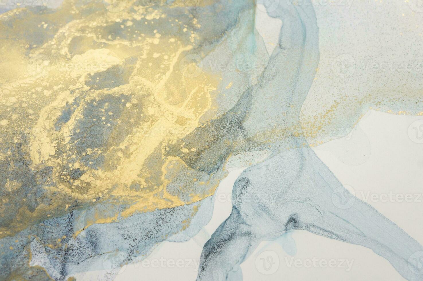 The picture is painted in alcohol ink. Abstraction will perfectly fit into a modern interior. Closeup of the painting. Colorful abstract painting background. photo
