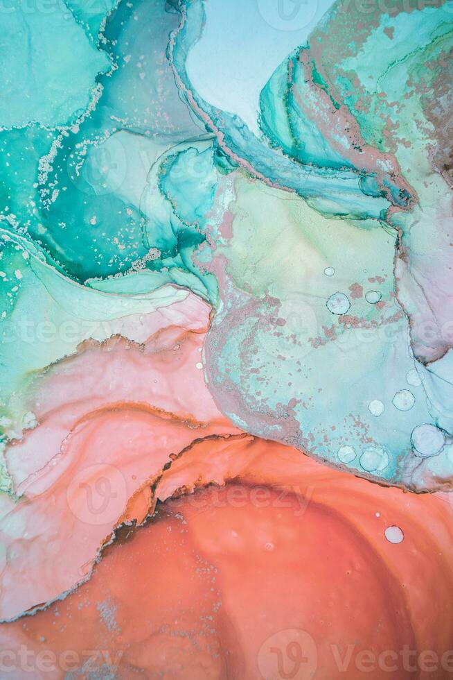 Alcohol ink. Style incorporates the swirls of marble or the ripples of agate. Abstract painting, can be used as a trendy background for wallpapers, posters, cards, invitations, websites. photo