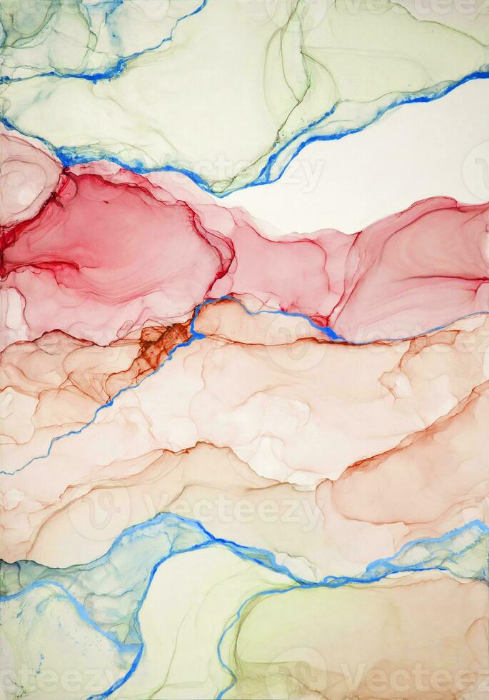 Alcohol ink. Style incorporates the swirls of marble or the ripples of agate. Abstract painting, can be used as a trendy background for wallpapers, posters, cards, invitations, websites. photo