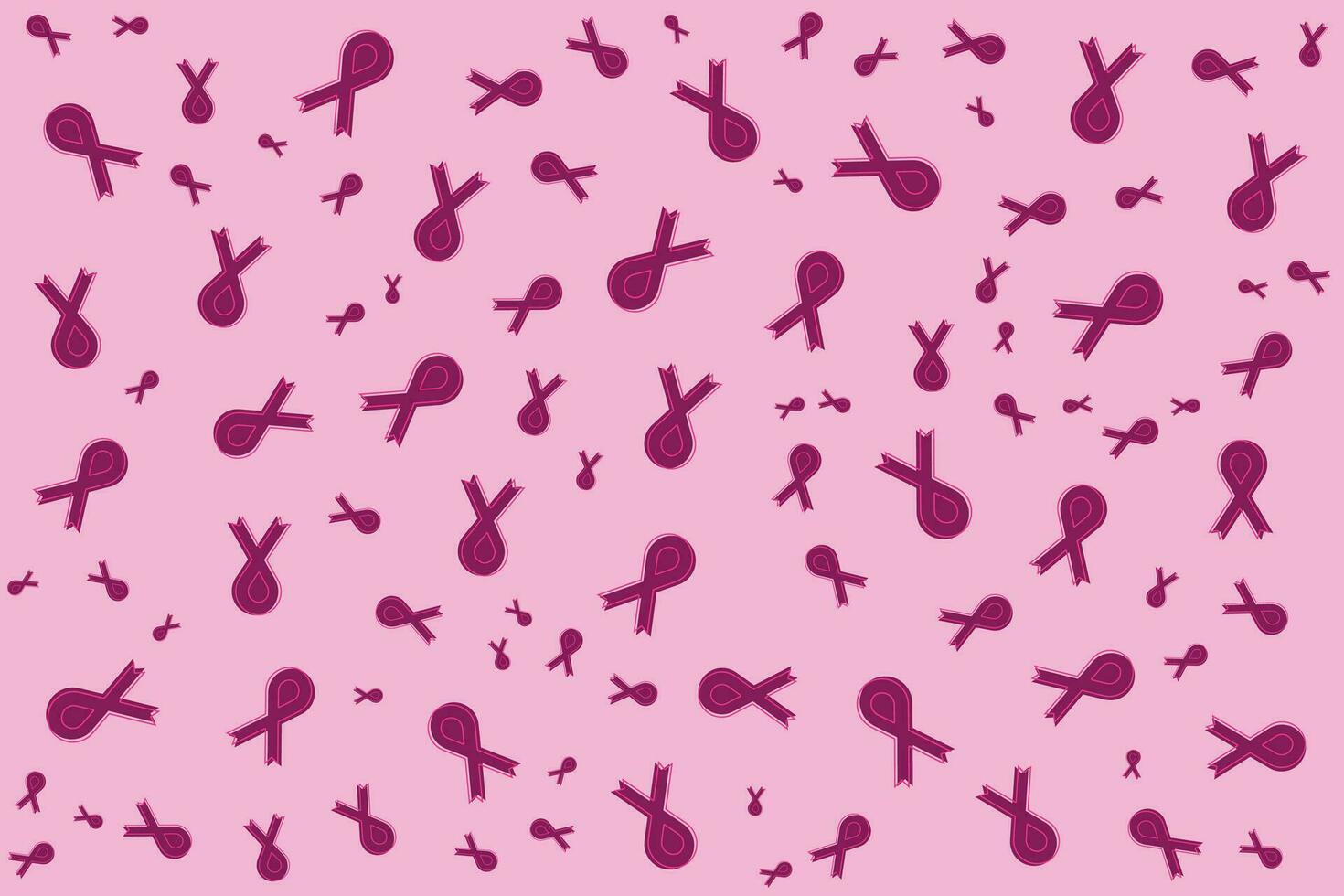 a pink background with many pink ribbons vector