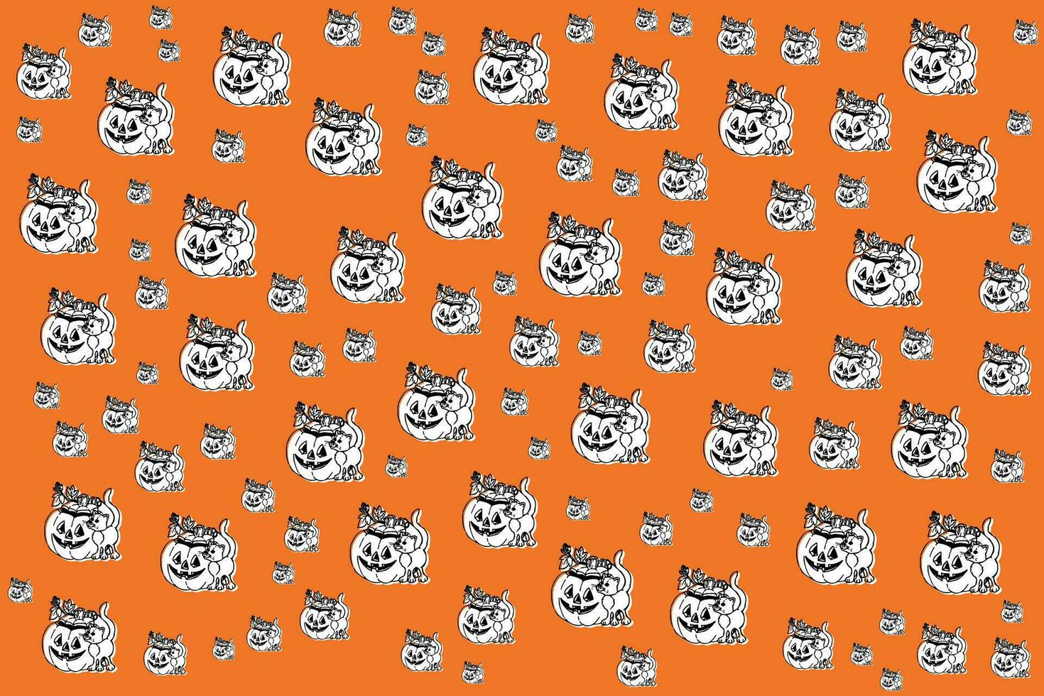 Hand drawn flat Halloween pattern design vector