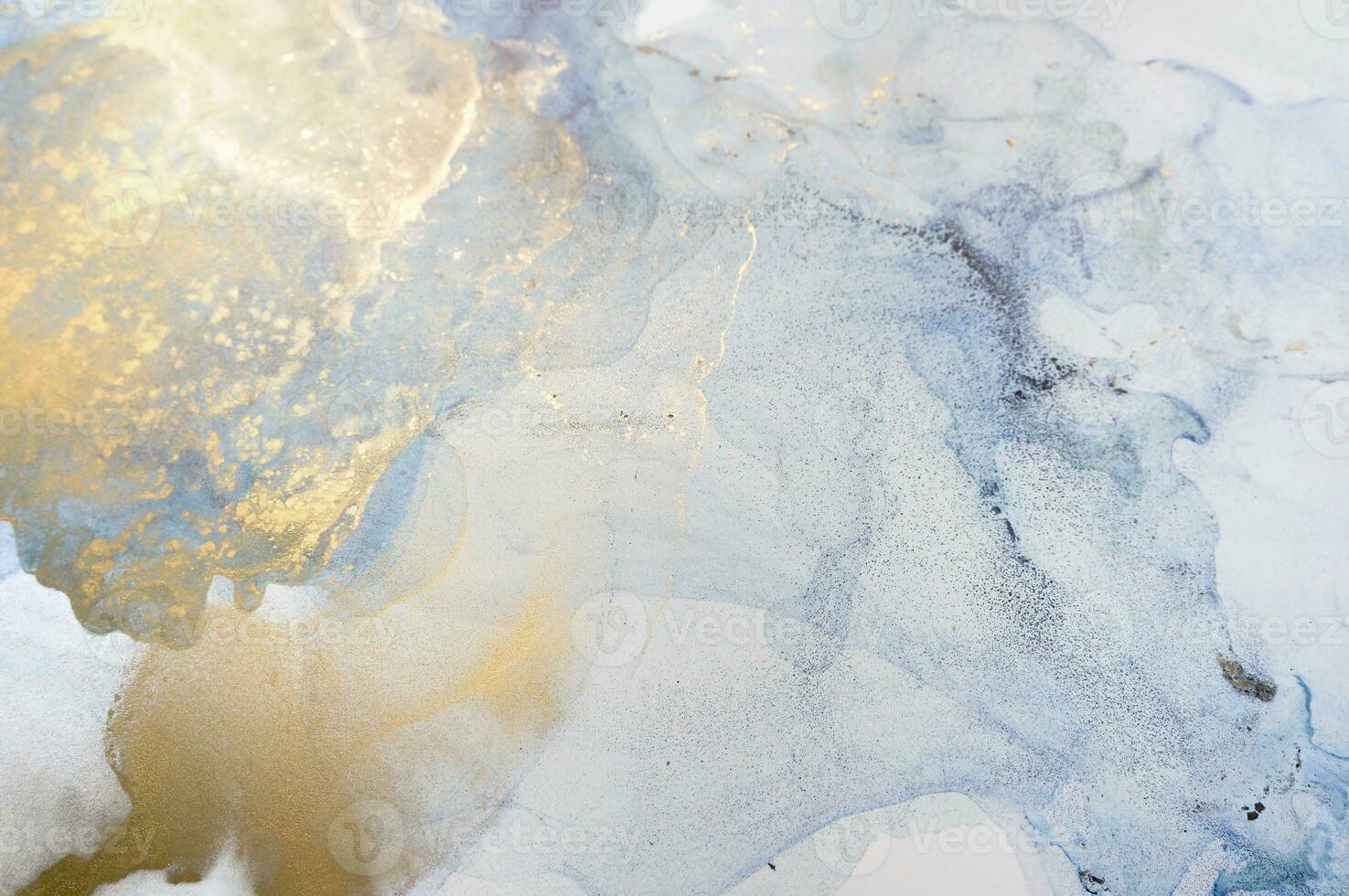 The picture is painted in alcohol ink. Abstraction will perfectly fit into a modern interior. Closeup of the painting. Colorful abstract painting background. photo