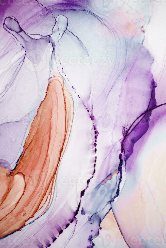 The picture is painted in alcohol ink. Creative abstract artwork made with translucent ink colors. Trendy wallpaper. Abstract painting, can be used as a background for wallpapers, posters, websites. photo