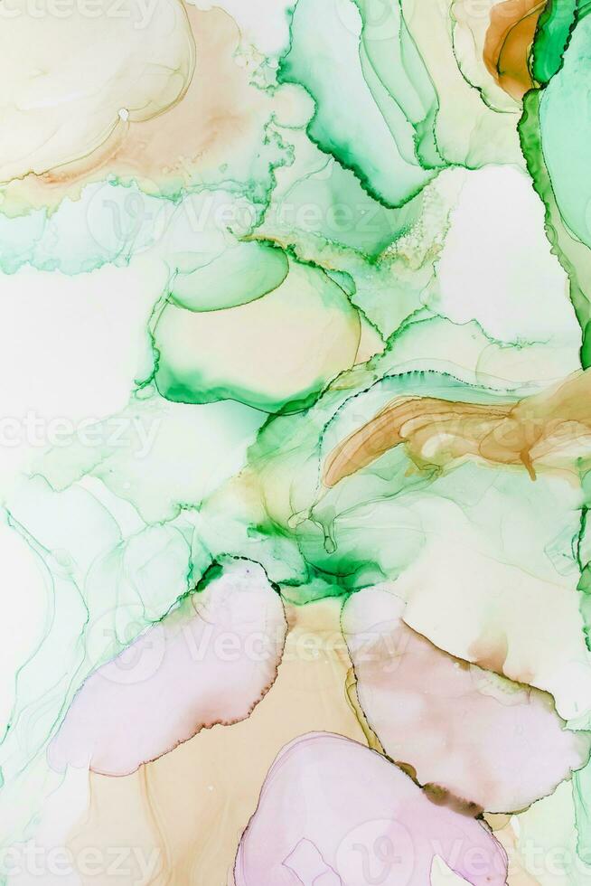 The picture is painted in alcohol ink. Creative abstract artwork made with translucent ink colors. Trendy wallpaper. Abstract painting, can be used as a background for wallpapers, posters, websites. photo