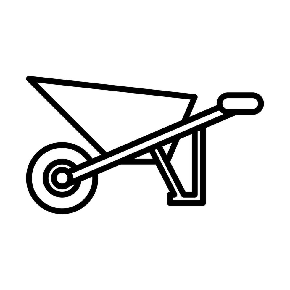 wheelbarrow icon in line style vector