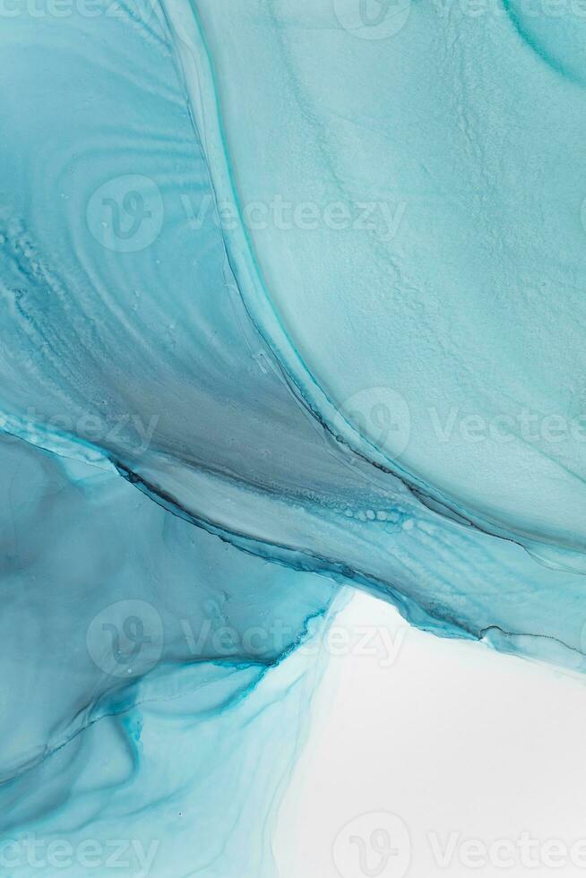 Blue marbled alcohol ink drawing effect. Illustration backdrop. photo