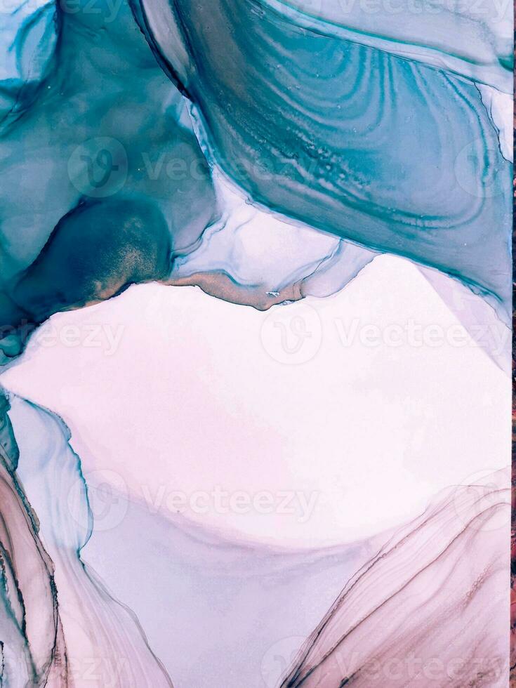 Blue marbled alcohol ink drawing effect. Illustration backdrop. photo