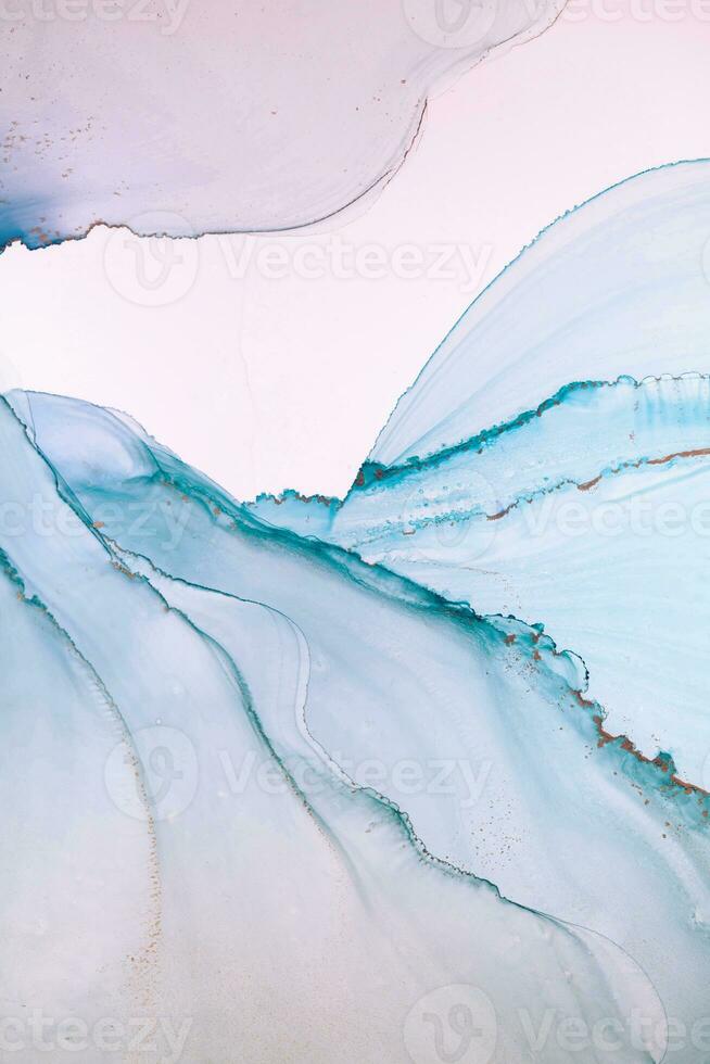 Abstract liquid painting background alcohol ink technique. the abstract ocean includes swirls of marble or ripples of agate. Luxurious fluid painting. photo