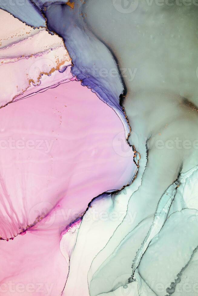 Abstract liquid painting background alcohol ink technique. the abstract ocean includes swirls of marble or ripples of agate. Luxurious fluid painting. photo